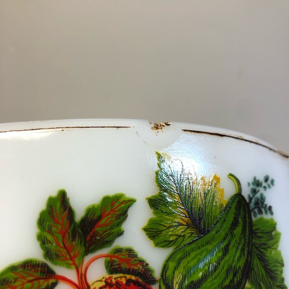 Vintage 1960s Pyrex Jaj Lidded Oval Casserole Dish Vegetable Pattern - Picture 9 of 16